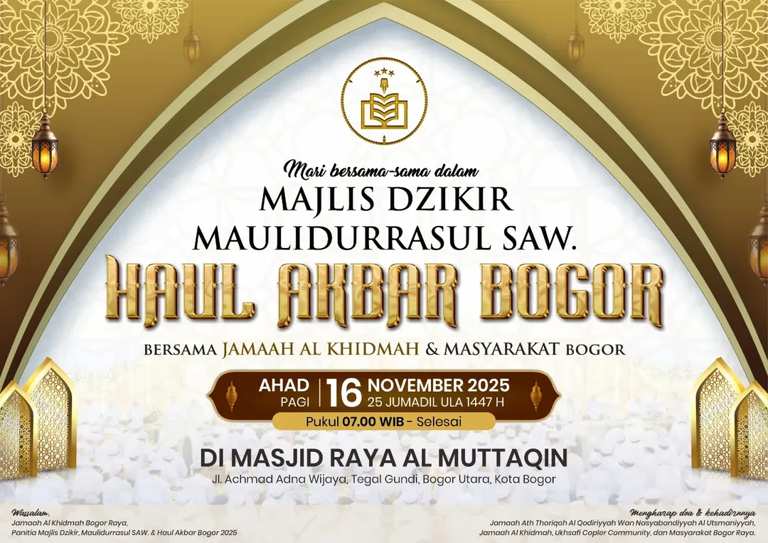 Jama'ah Al Khidmah bersama Warga Nahdliyin Larut dalam Majlis Dzikir Haul Akbar Bogor - Cover Image